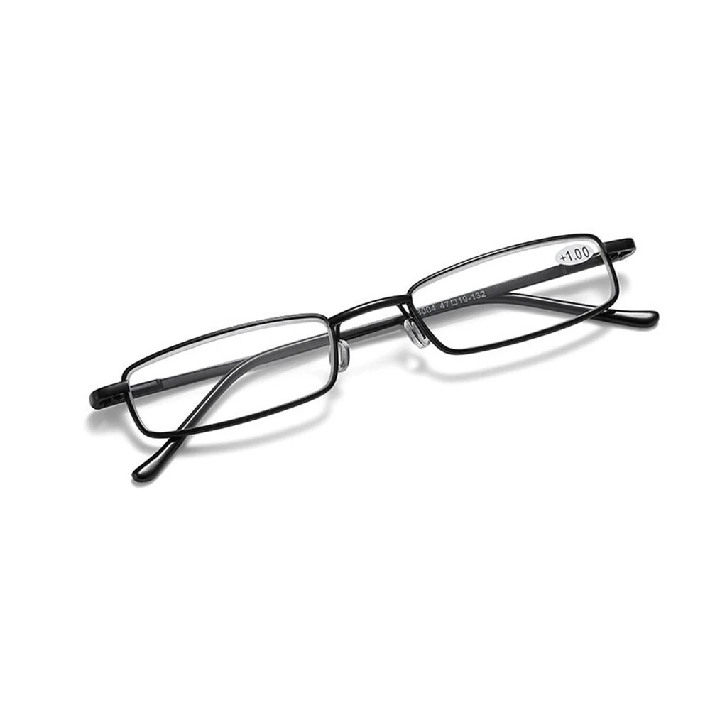 (image for) Portable Mini Lightweight Reading Glasses with Pen Tube Case Anti-blue Light Presbyopic Glasses Metal Case Women Men Eyeglasses +1.5-+3.5
